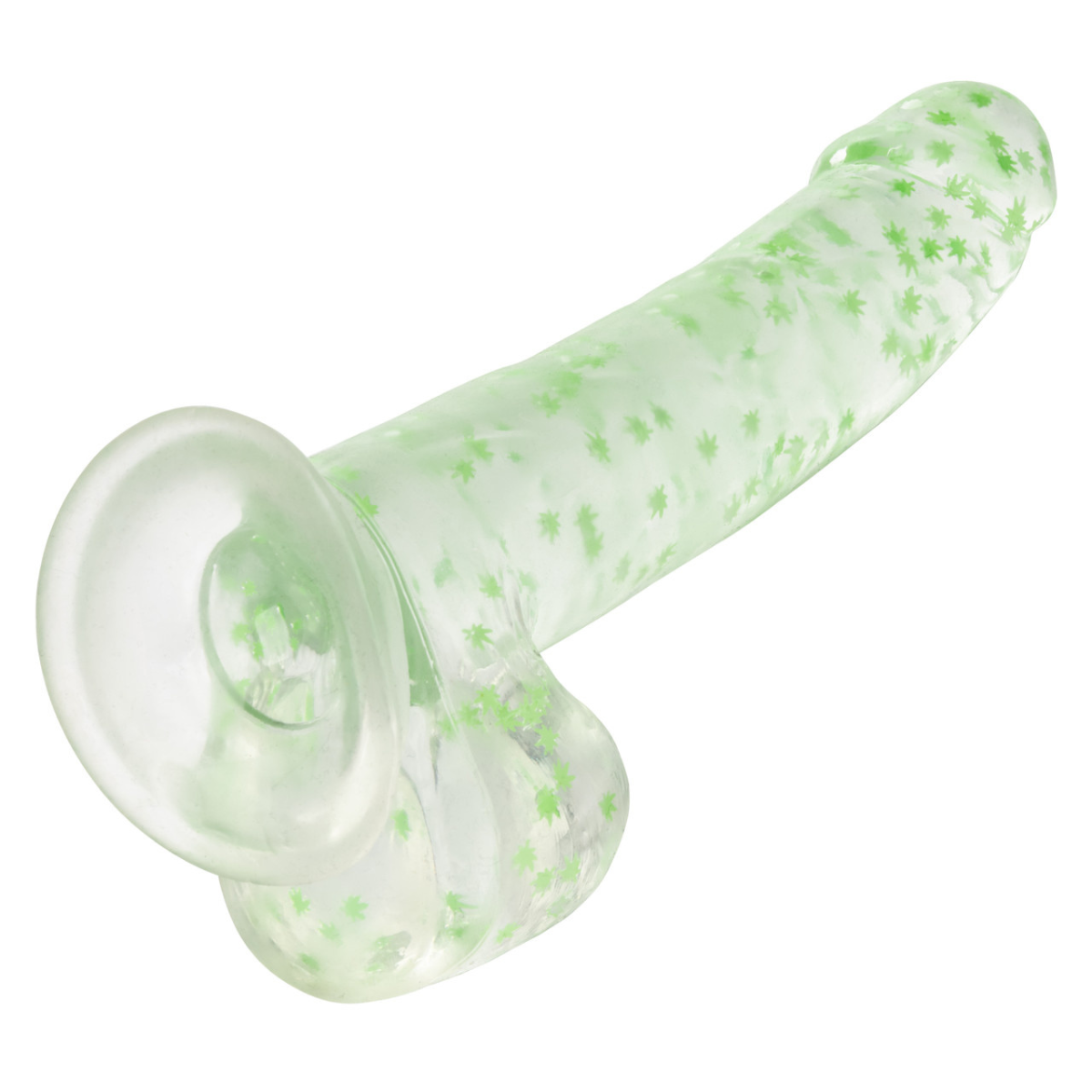 Dildo Realista Glow in the Dark Naughty Bits Weed Leaf 8” con Ventosa - Image 9