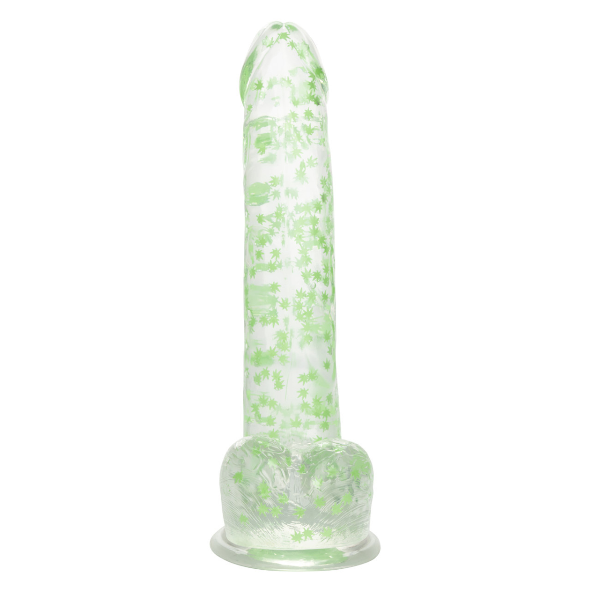 Dildo Realista Glow in the Dark Naughty Bits Weed Leaf 8” con Ventosa - Image 11