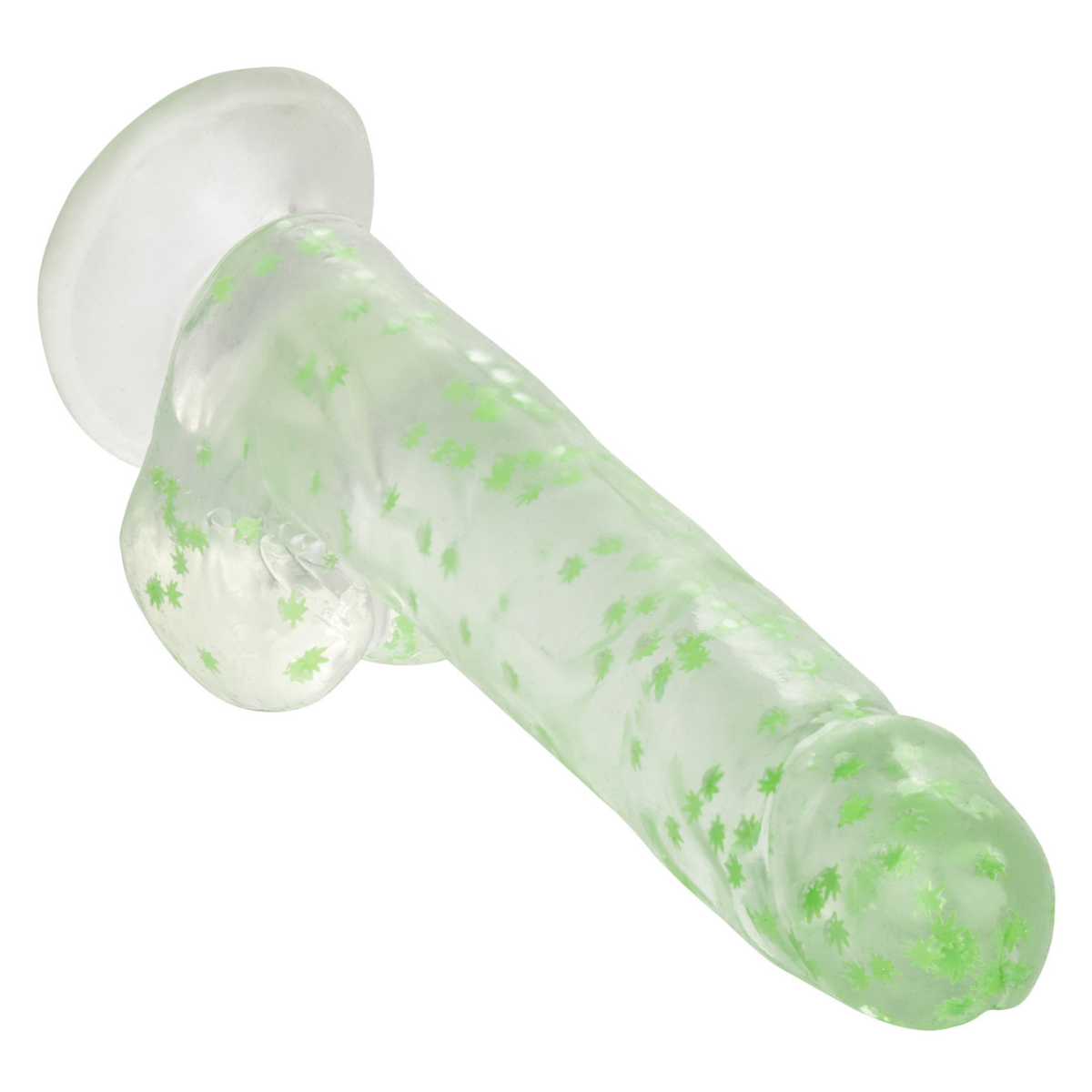 Dildo Realista Glow in the Dark Naughty Bits Weed Leaf 8” con Ventosa - Image 7