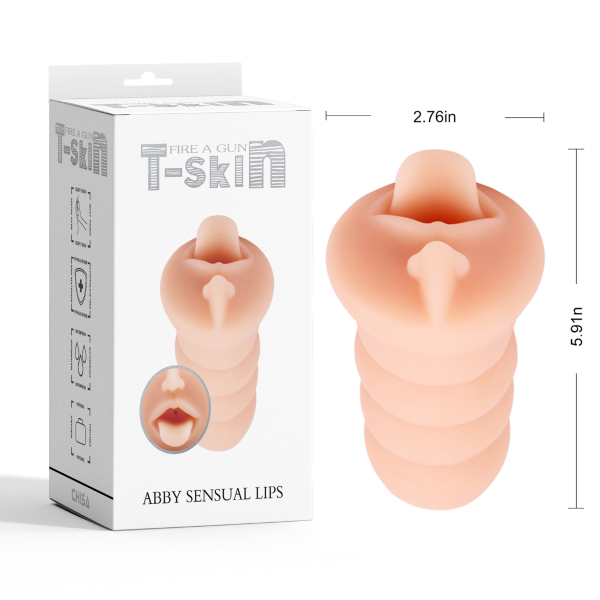 Masturbador Realista Abby Sensual Lips T-Skin | Estimulación Oral Compacta - Image 7