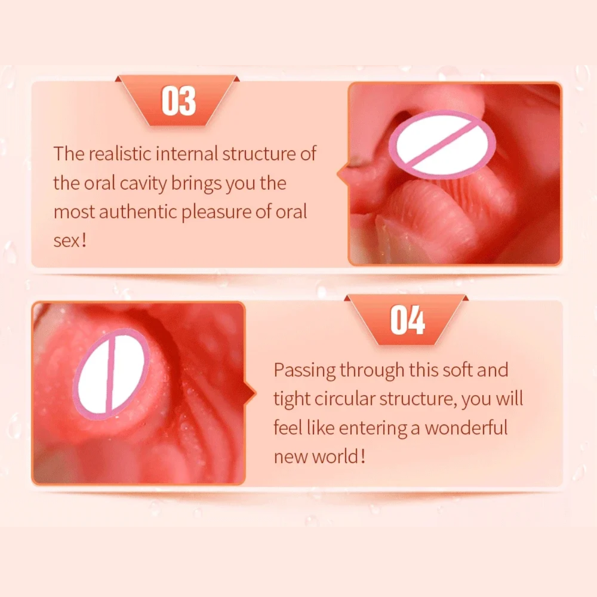 Masturbador Realista 2 en 1 con Orificio Oral y Vaginal | Textura Suave y Ajustada - Image 9