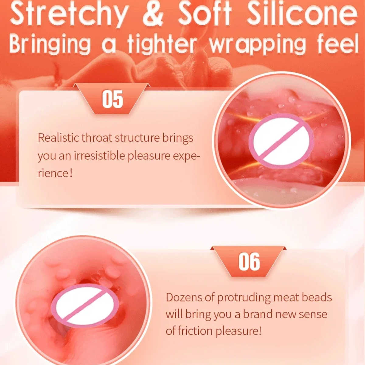 Masturbador Realista 2 en 1 con Orificio Oral y Vaginal | Textura Suave y Ajustada - Image 10