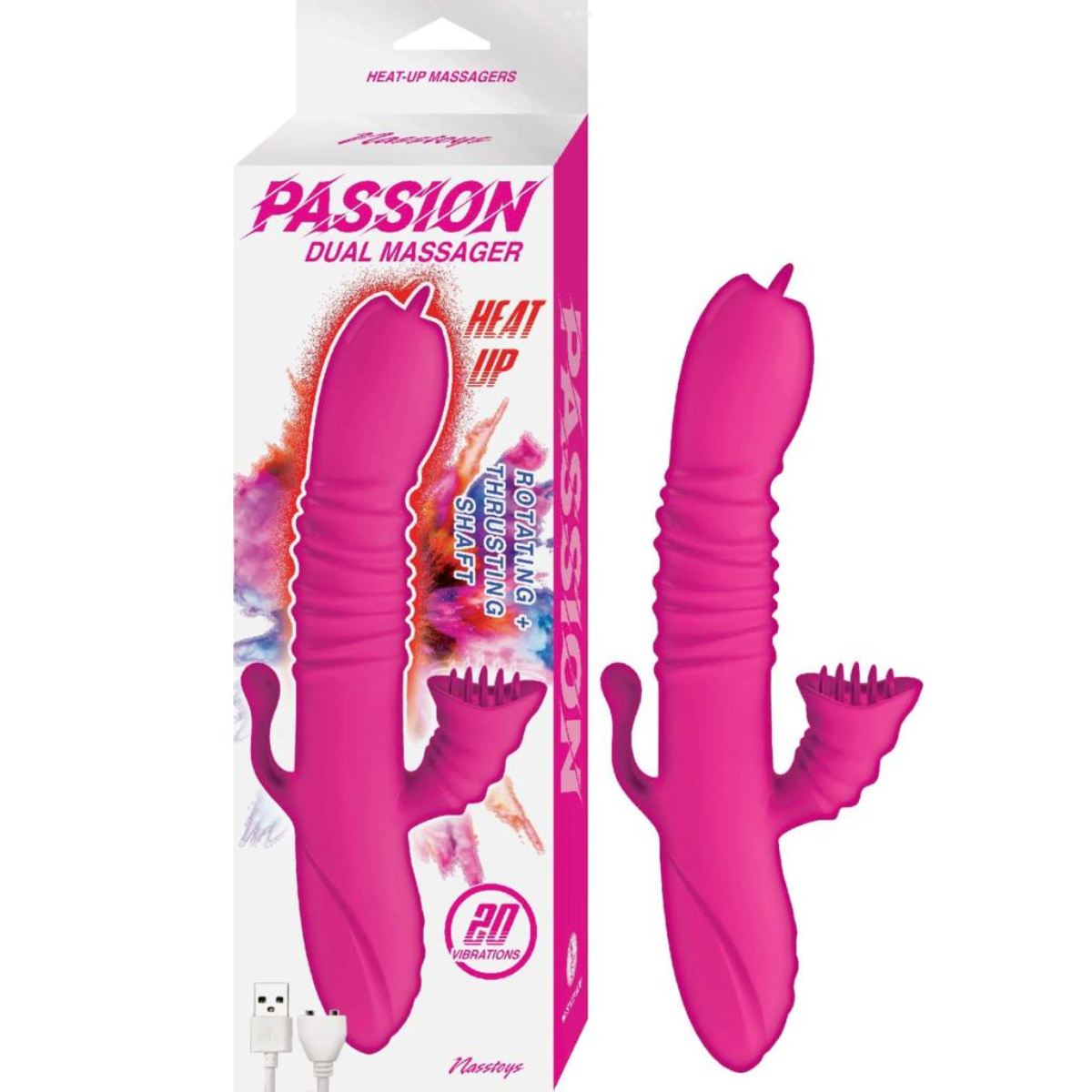 Vibrador Triple Passion Dual Massager | 20 Modos con Calor y Estimulador de Clitoris - Image 2