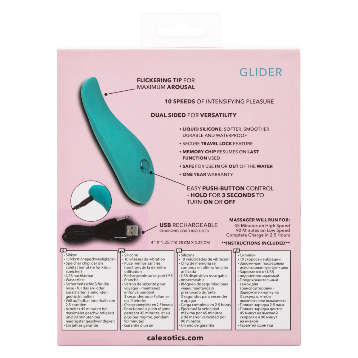 Vibrador Pixies Glider 10 Velocidades Recargable CalExotics - Image 5