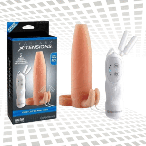 Fantasy Xtensions Duo Clit Climax-Her | Funda para Grosor 6” con Vibración Clitorial y Anillo Testicular