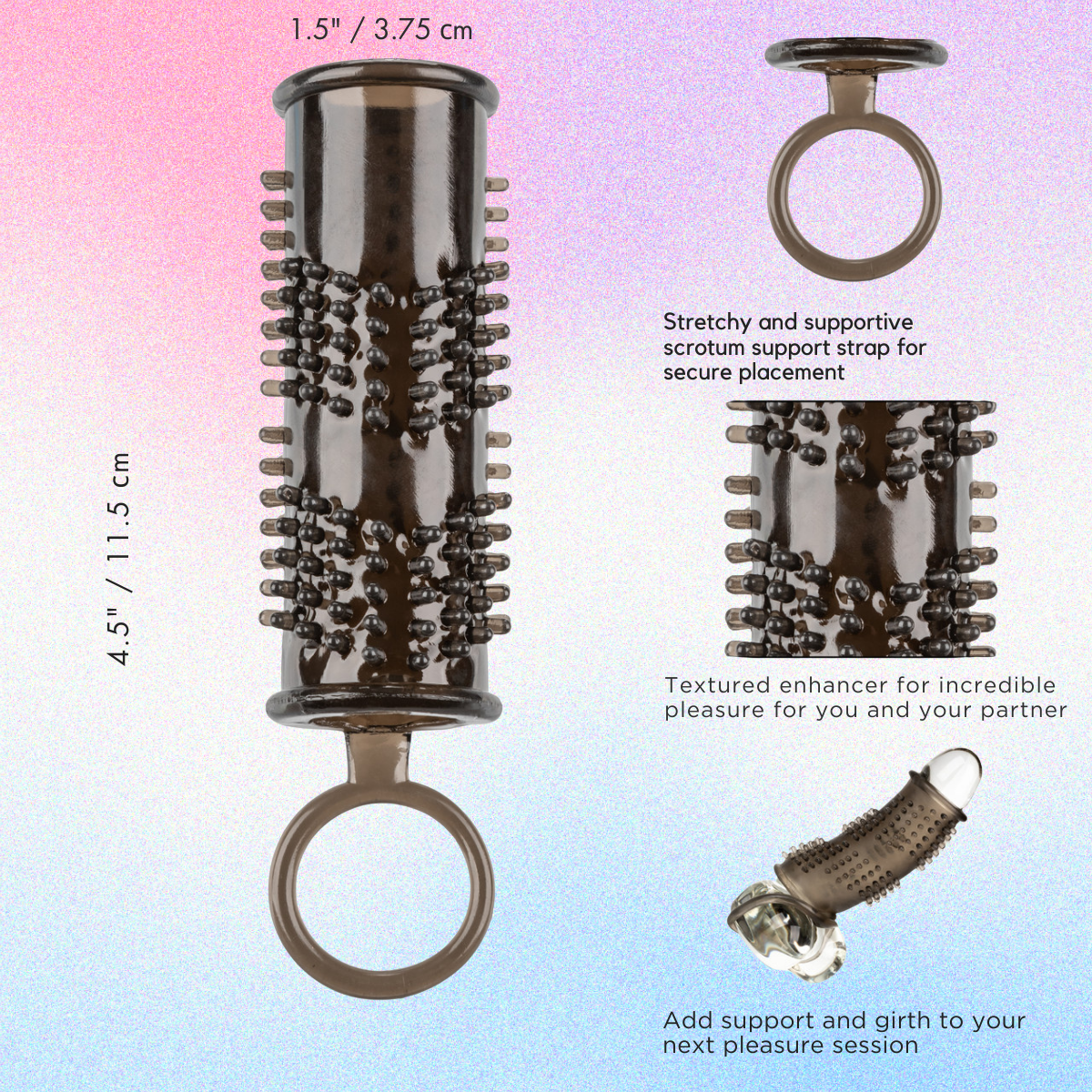 Funda Texturizada Pleasure Enhancer con Anillo de Retención - Image 6