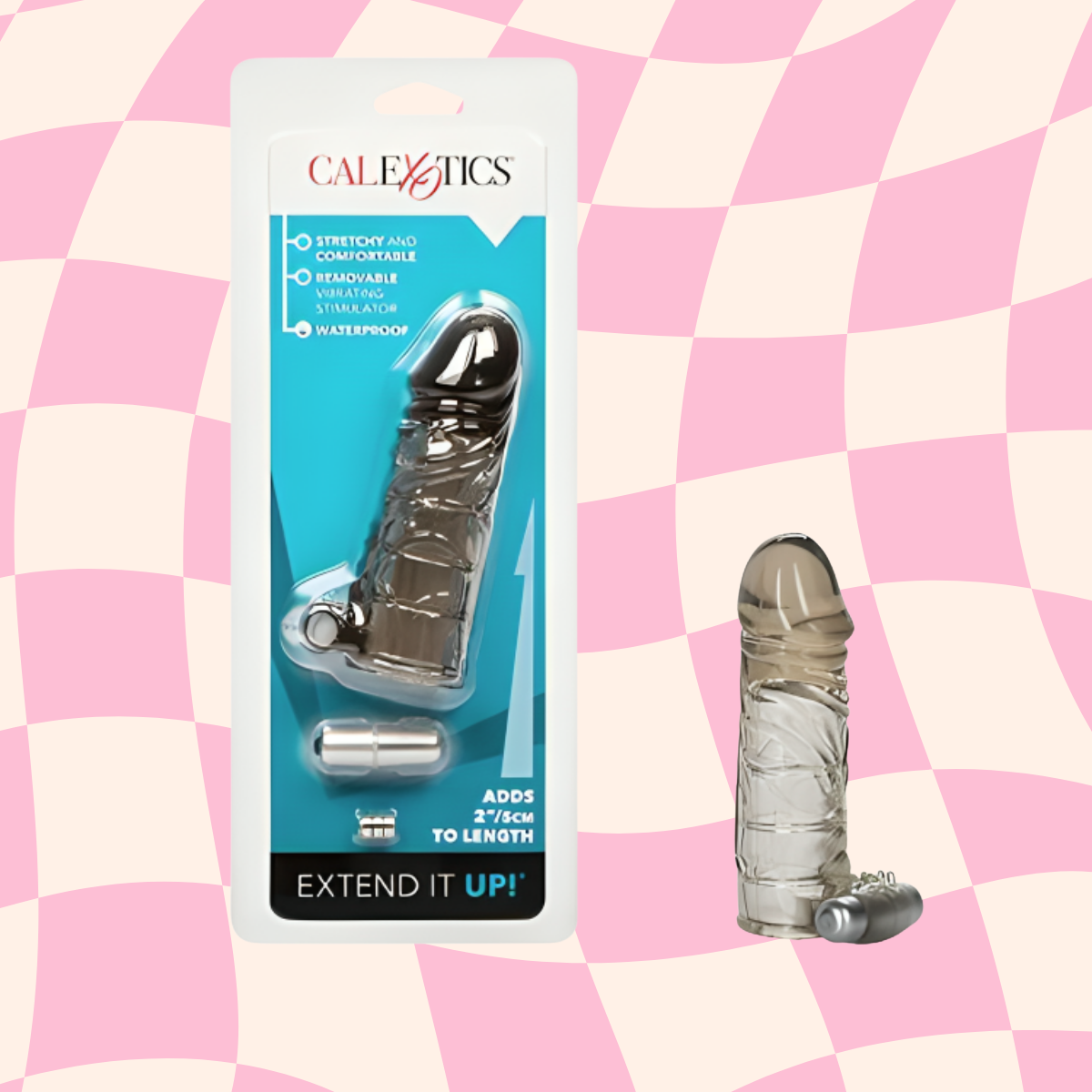 Funda Vibradora para Pene Extend It Up Black con 5 cm Extra