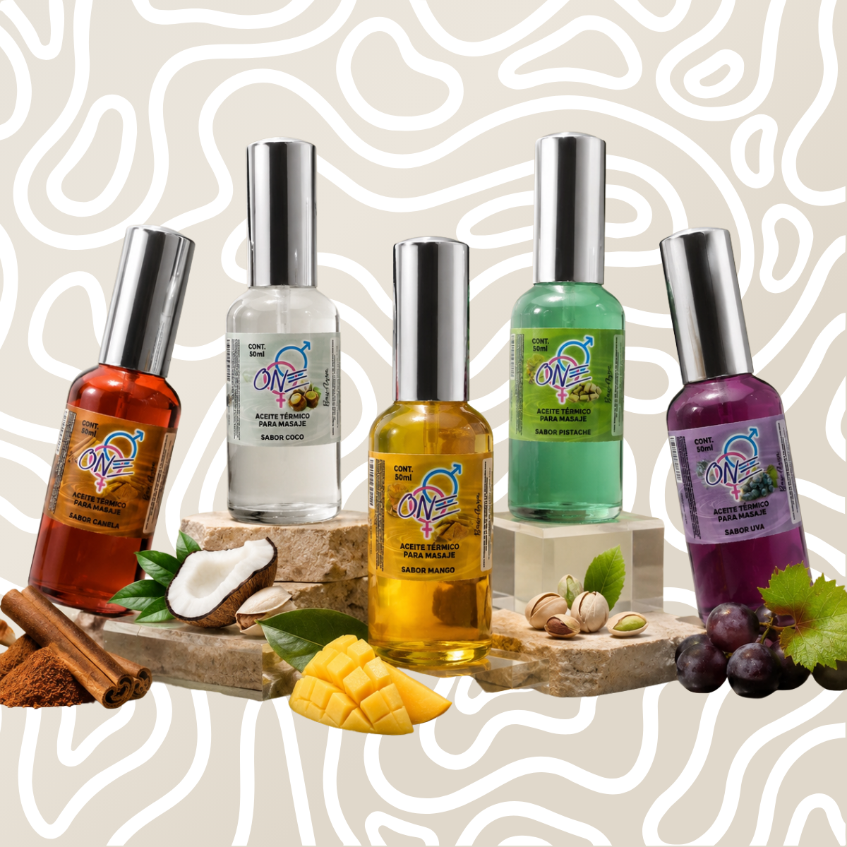 Aceite Termico Comestible Para Masaje One 50 Ml Sabor - Image 3