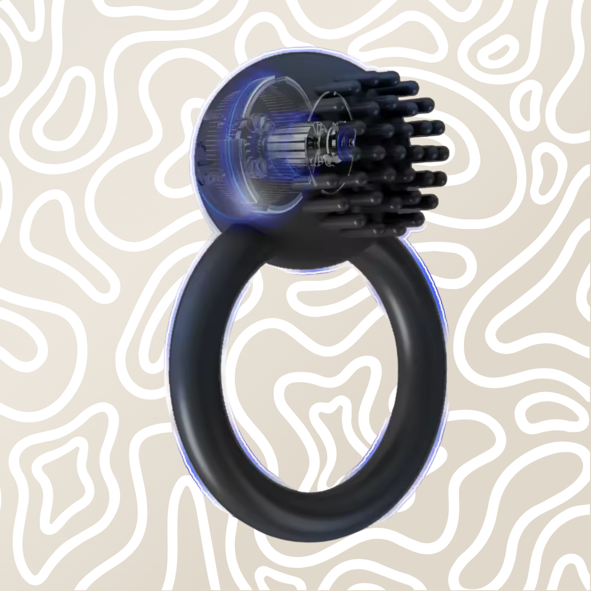 Anillo Vibrador Pene 10 Modos Silicona Recargable Negro - Image 2