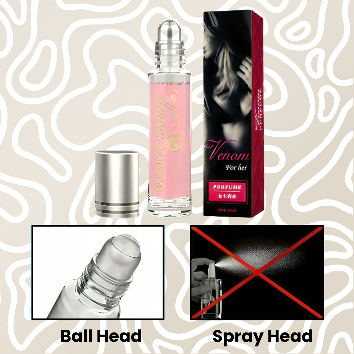 Pack 3 Perfumes Con Feromonas Mujer Venom Roll On 10 Ml - Image 3