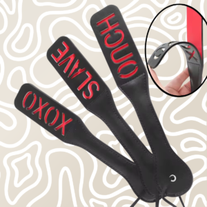 Azotador BDSM Paddle Negro Rojo Con Letras Adultos