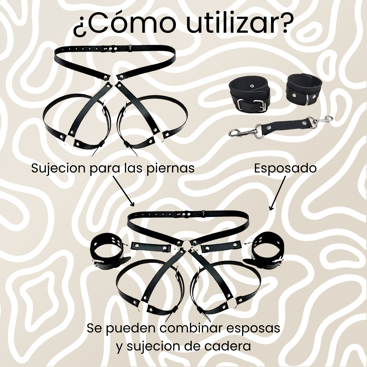 Arnés de Gluteo con Esposas Removibles para Pierna y Cadera - Image 9