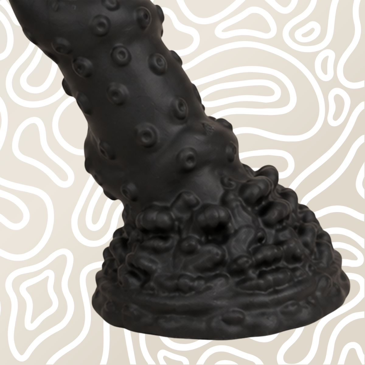 Dildo Tentáculo Negro Con Ventosa Texturizado Monster Dong Kraken - Image 2