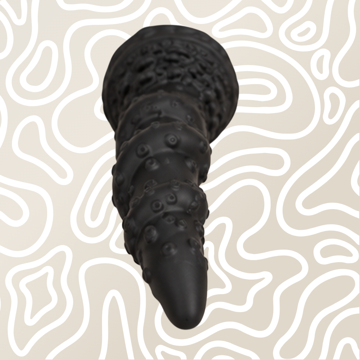 Dildo Tentáculo Negro Con Ventosa Texturizado Monster Dong Kraken - Image 3