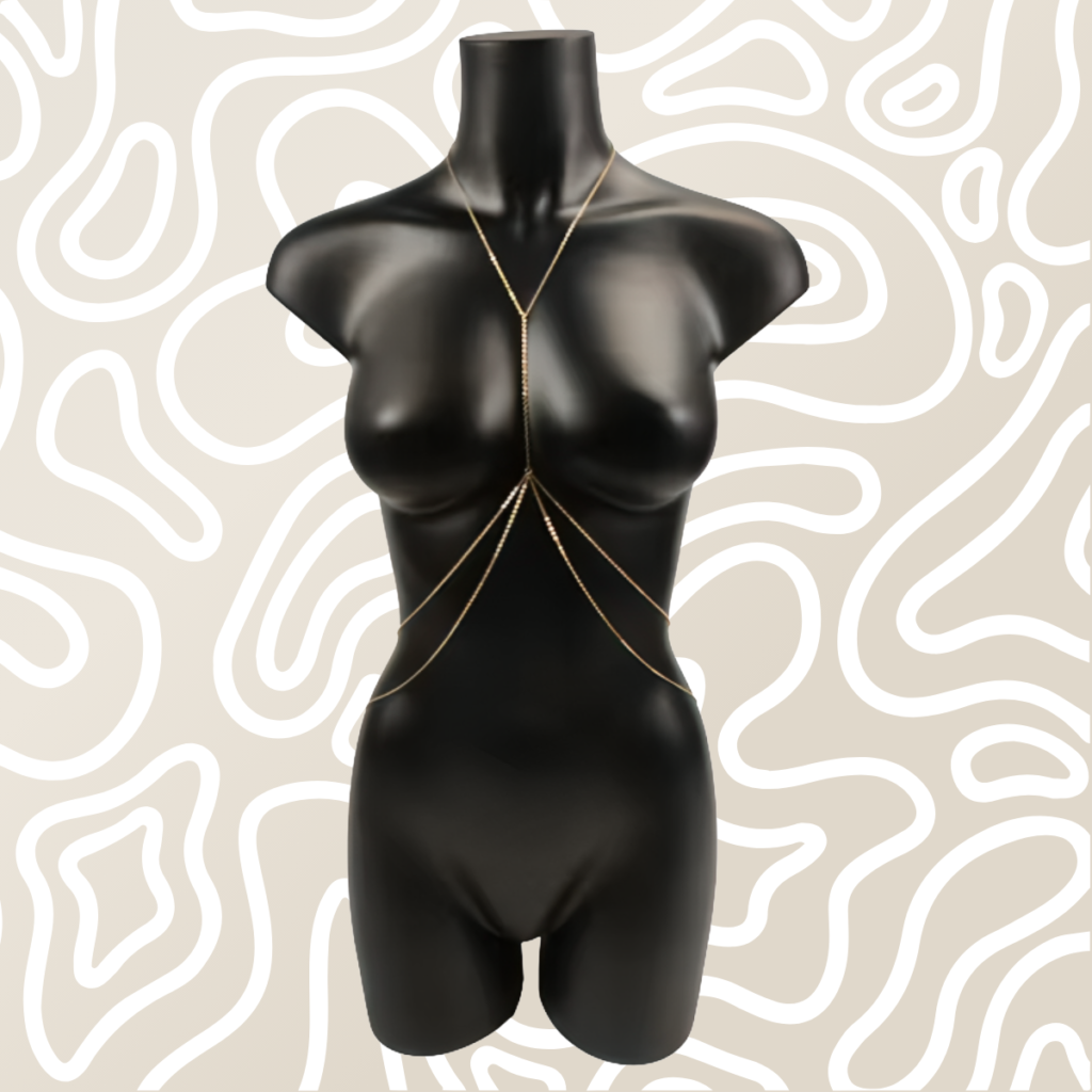 Cadena Corporal Dorada Para Mujer Ajustable Tipo Body Chain