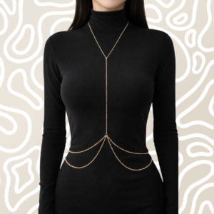 Cadena Corporal Dorada Para Mujer Ajustable Tipo Body Chain: imagen 7