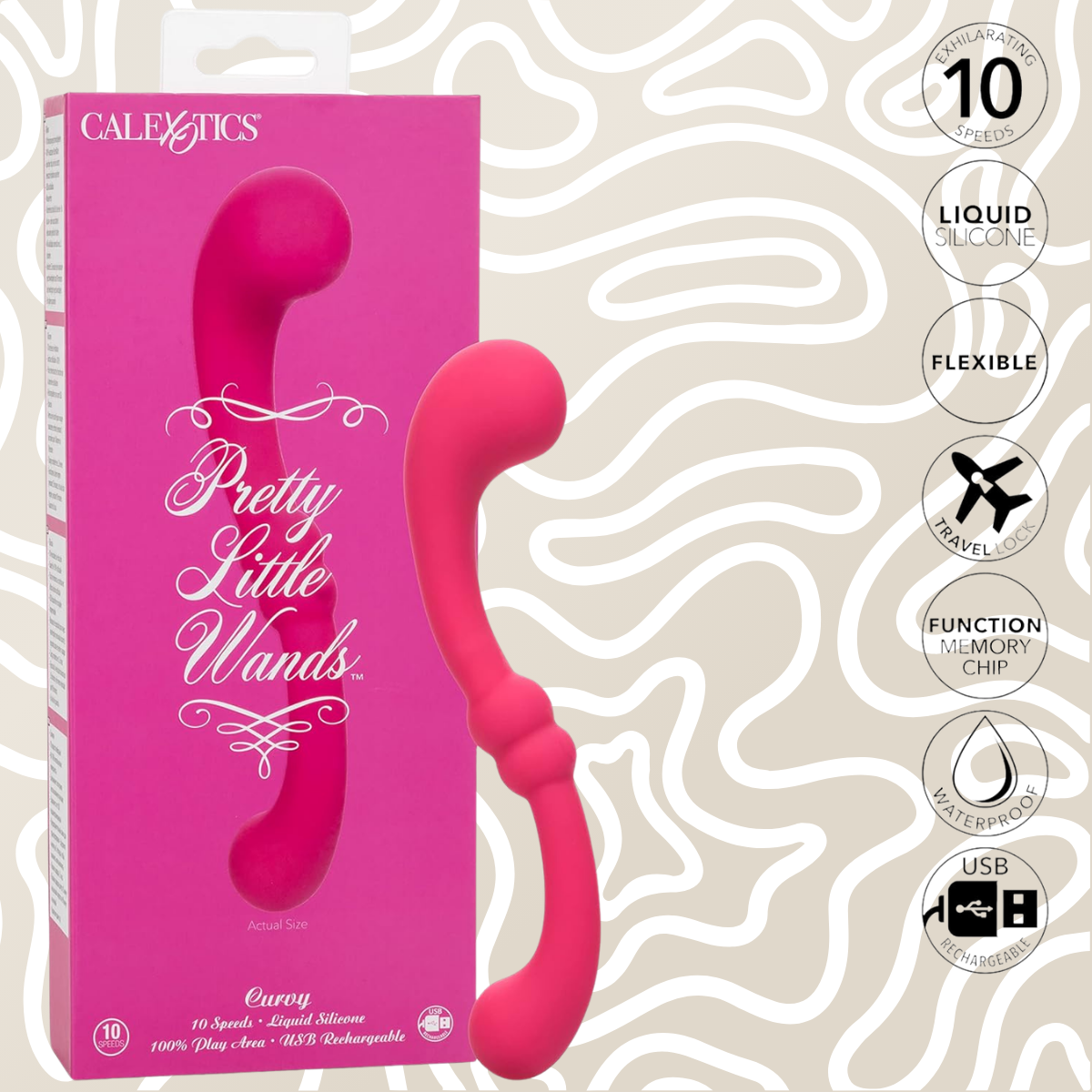 Vibrador Doble CalExotics Curvy 10 Velocidades Recargable: imagen 2