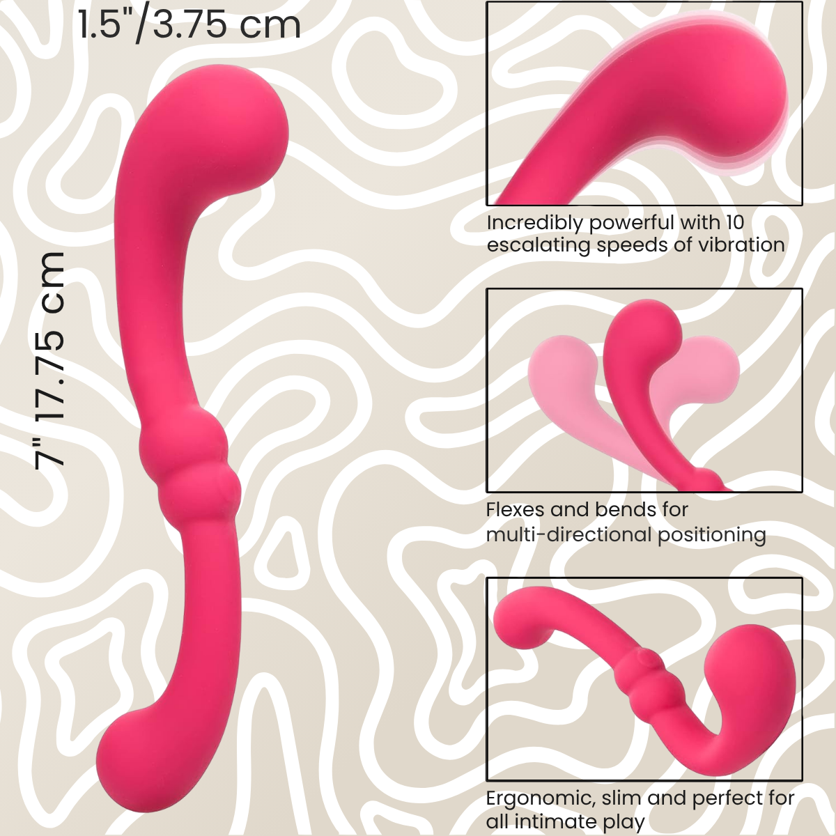 Vibrador Doble CalExotics Curvy 10 Velocidades Recargable: imagen 4