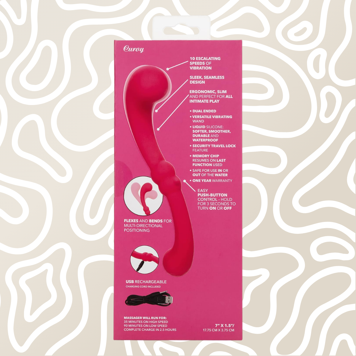 Vibrador Doble CalExotics Curvy 10 Velocidades Recargable: imagen 5