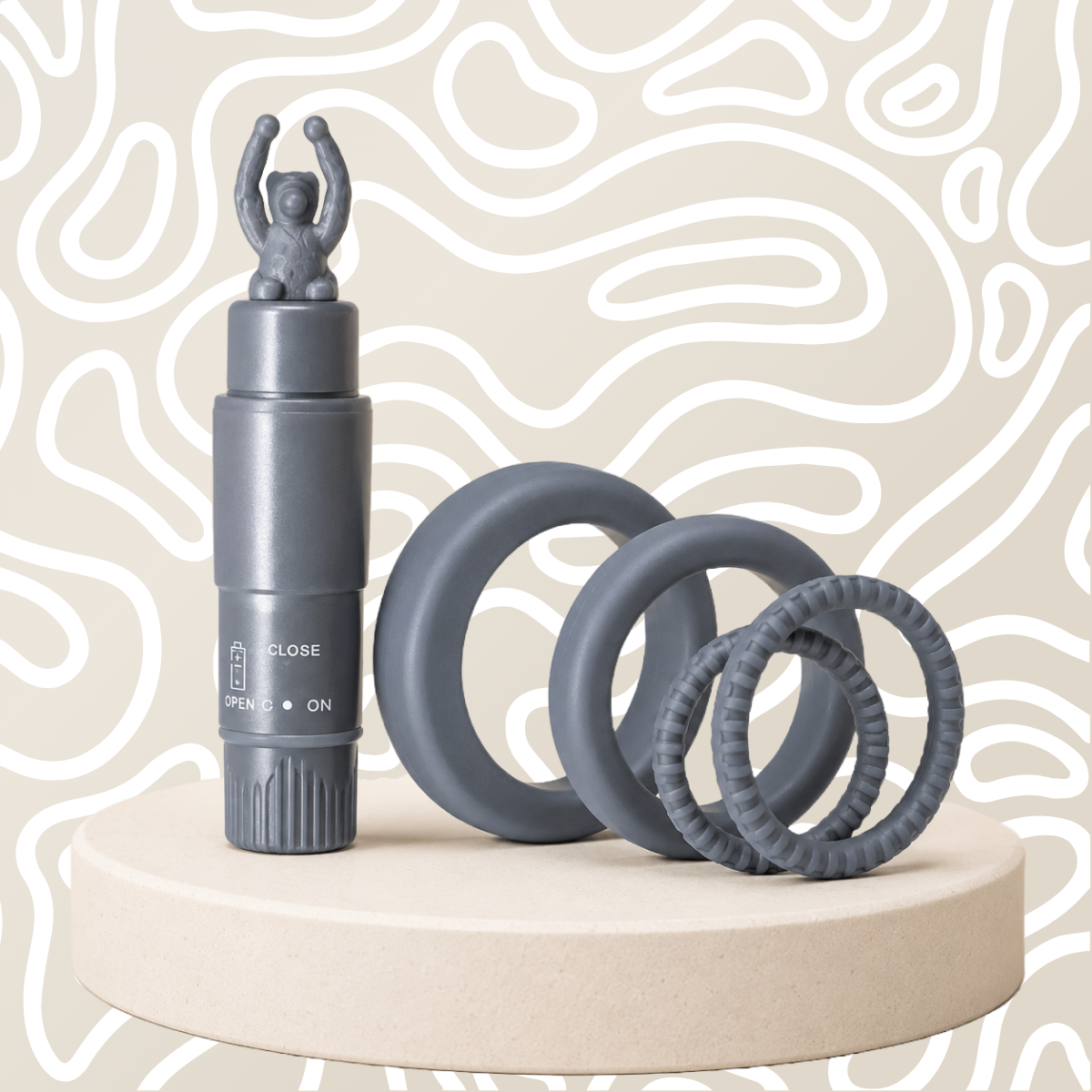 Cockring Vibrador con Tickler + 5 Anillos Ajustables Estimulador Masculino: imagen 5