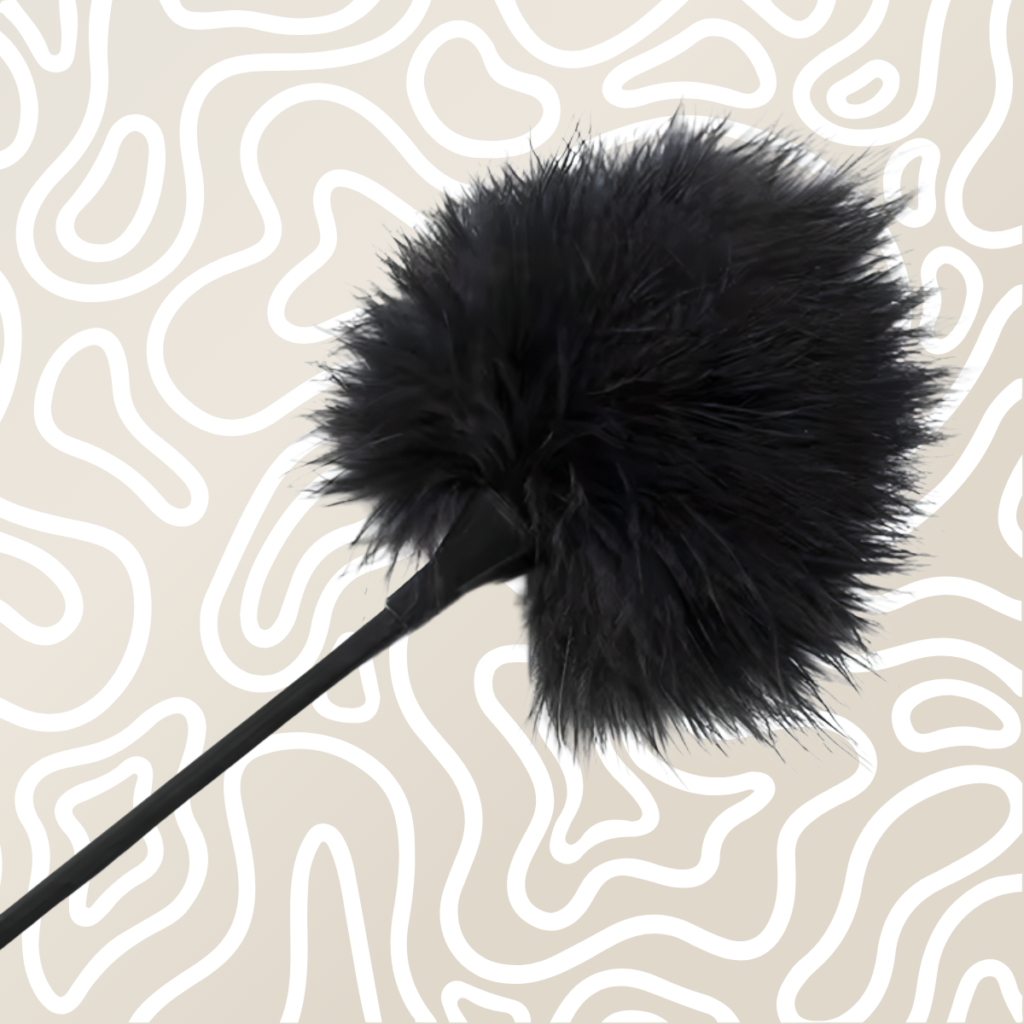 Plumero Negro De Plumas Para Cosquillas Y Masajes Sensuales 28 cm