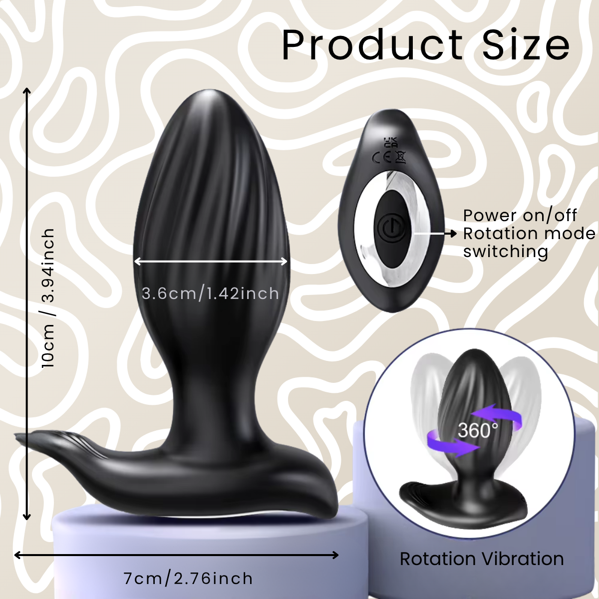 Plug Anal Rotatorio 360° con App 9 Modos Recargable USB Control Remoto: imagen 4