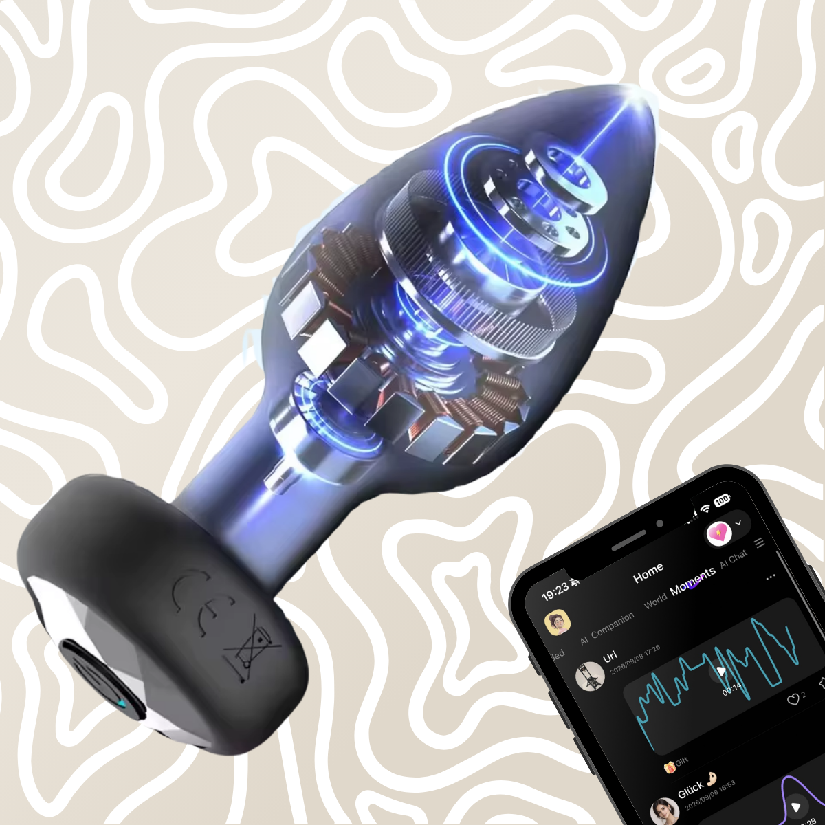 Plug Anal Vibrador App Control Remoto 10 Modos Recargable USB Silicona: imagen 1
