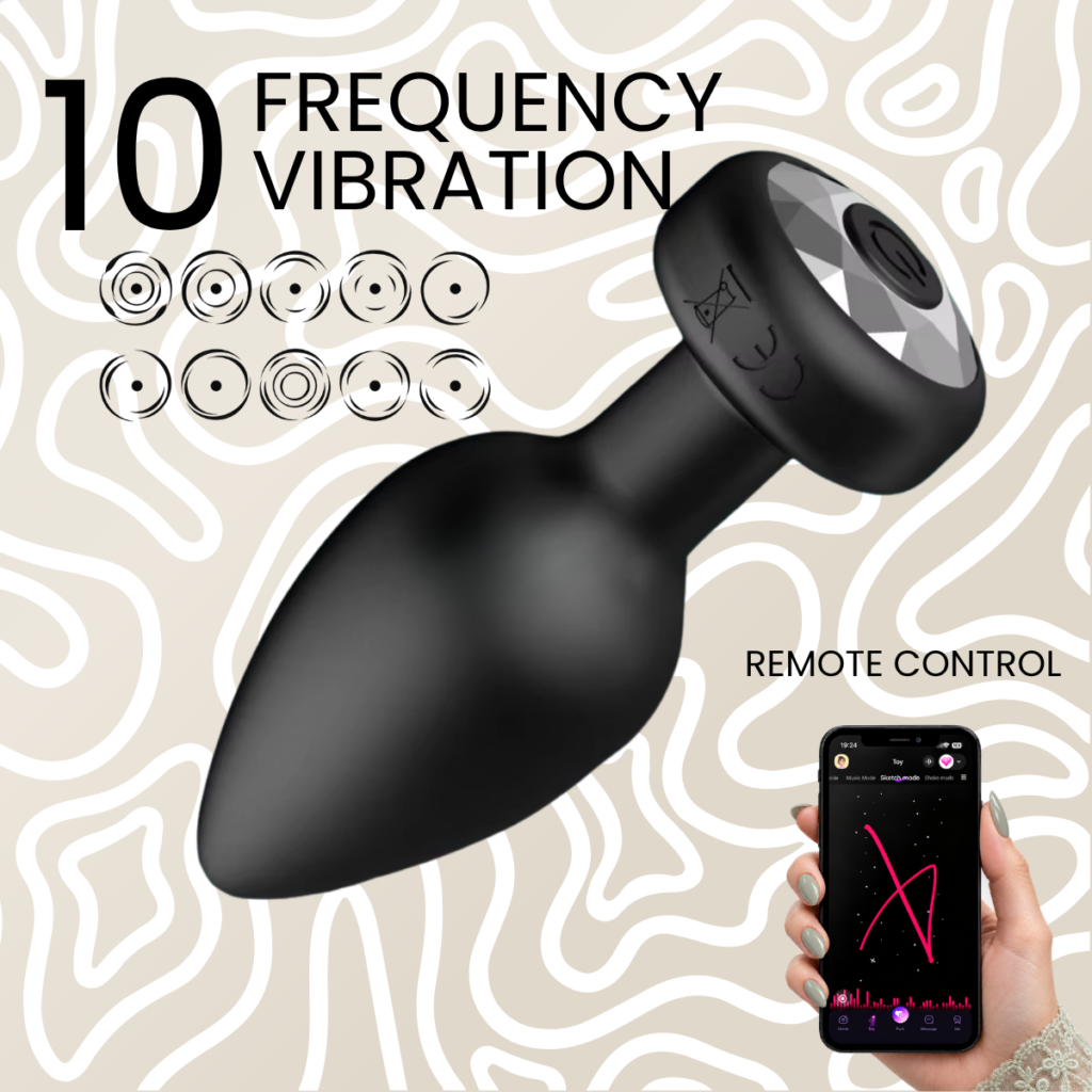 Plug Anal Vibrador App Control Remoto 10 Modos Recargable USB Silicona