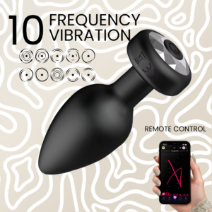 Plug Anal Vibrador App Control Remoto 10 Modos Recargable USB Silicona: imagen 2