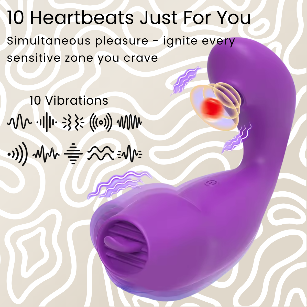 Vibrador con Lengua, Pulsación y App Recargable 10 vibraciones USB: imagen 3