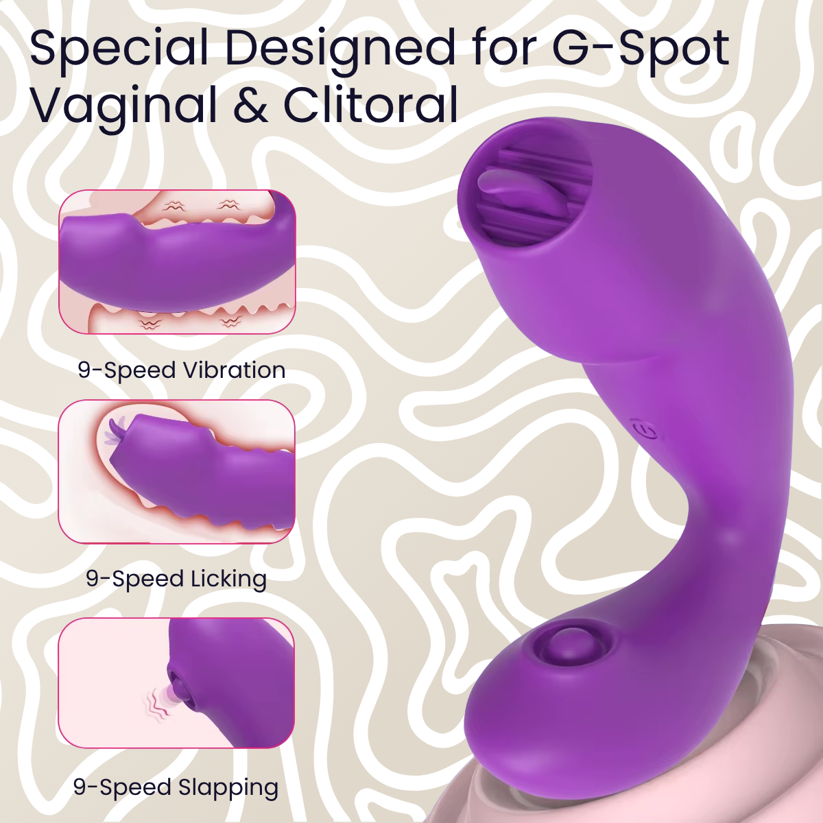 Vibrador con Lengua, Pulsación y App Recargable 10 vibraciones USB: imagen 8