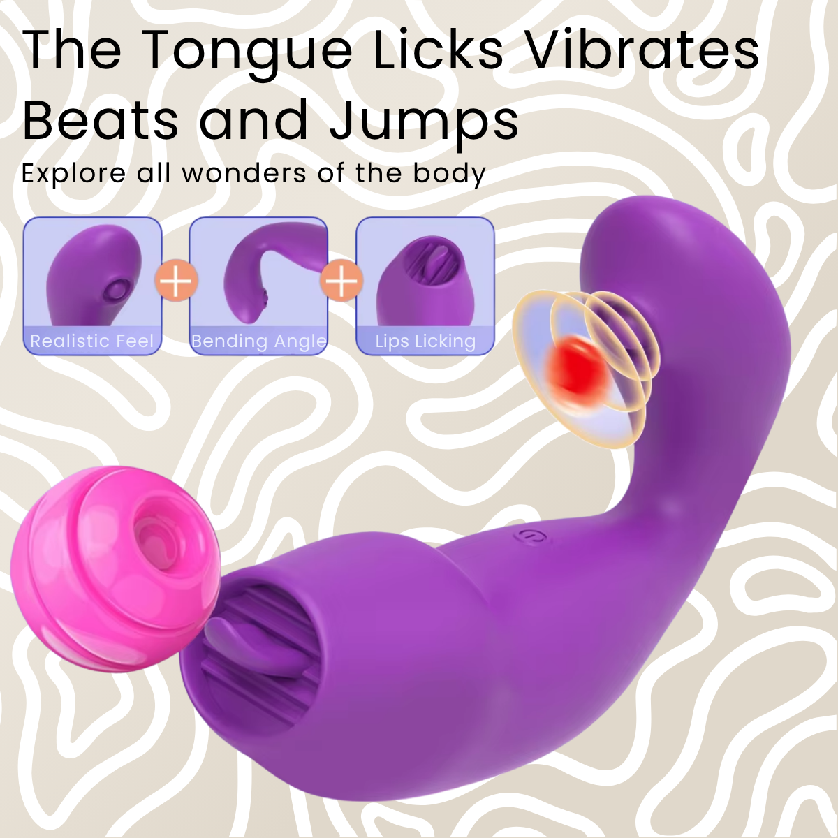 Vibrador con Lengua, Pulsación y App Recargable 10 vibraciones USB: imagen 2